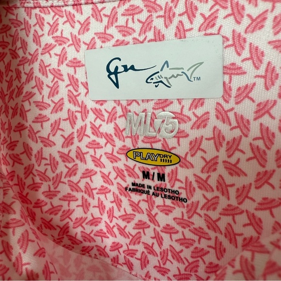 Greg Norman Women's Pink Umbrella Pattern Polo Shirt Size M Quarter-Zip Stretch - Picture 5 of 11